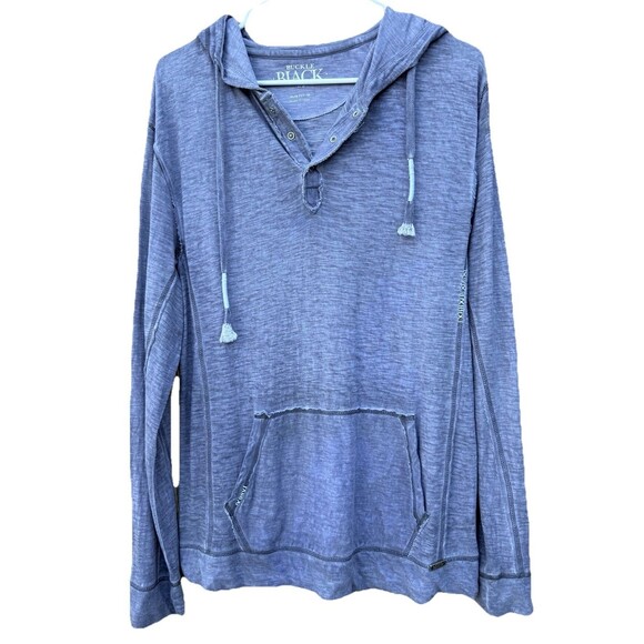 Buckle Other - Buckle Black No. 48 Hoodie Mens' Medi Slim Fit Gray Distressed Kangaroo Pocket